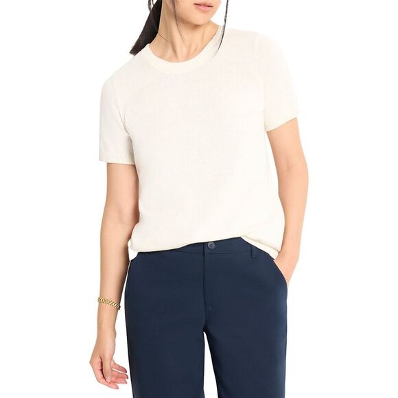 Nic+Zoe Womens  Easy Scoop Sweater T-Shirt, White - Picture 1 of 3